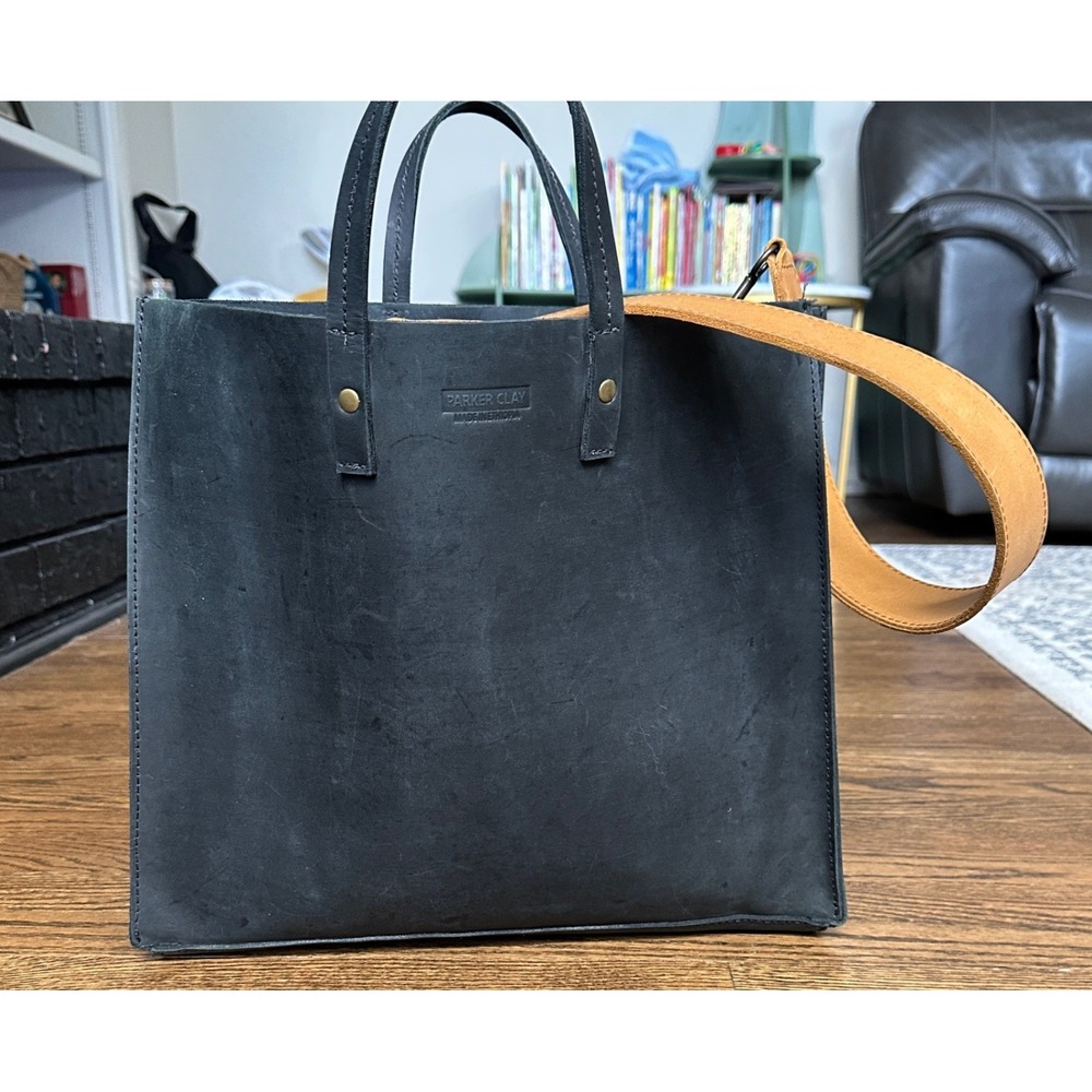 Parker Clay Merkato Tote Women Large Black Leather Handbag Crossbody Everyday